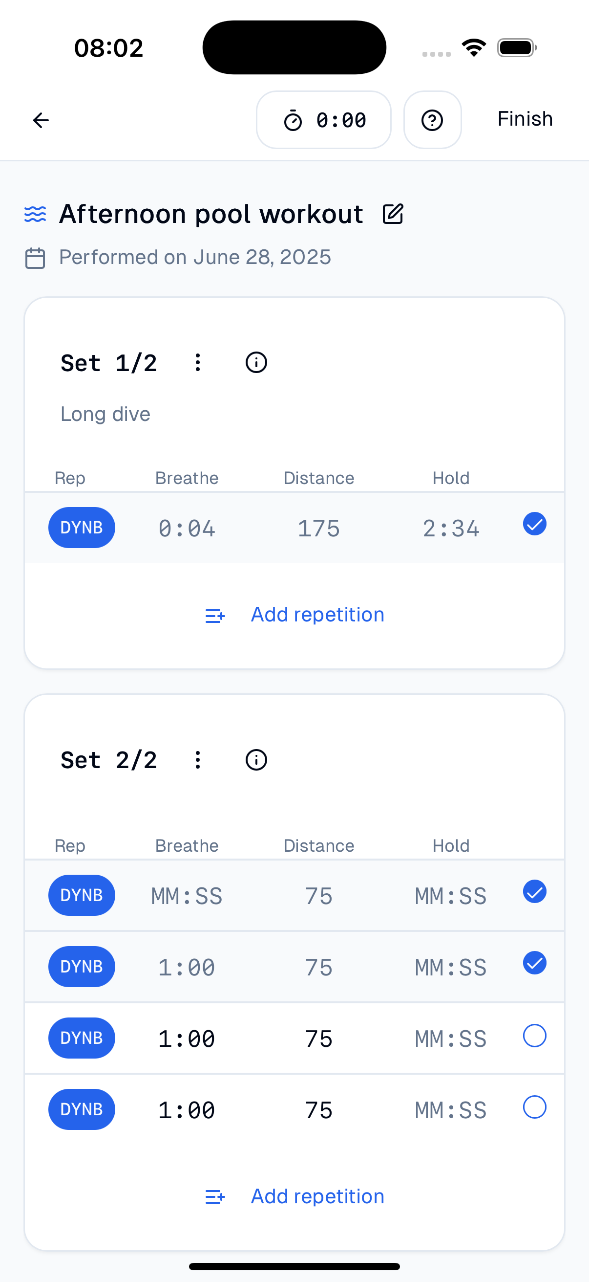 Flexible workout tracking